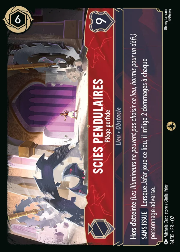 Scies pendulaires - Piège perfide — Disney Lorcana Lieu card from Illumineer's Quest: Palace Heist