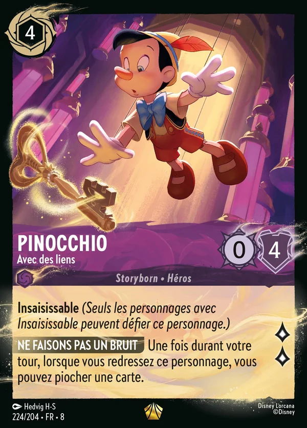 Pinocchio - Avec des liens — Disney Lorcana Personnage card from The Reign of Jafar