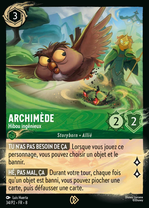 Archimède - Hibou ingénieux — Disney Lorcana Personnage card from The Reign of Jafar