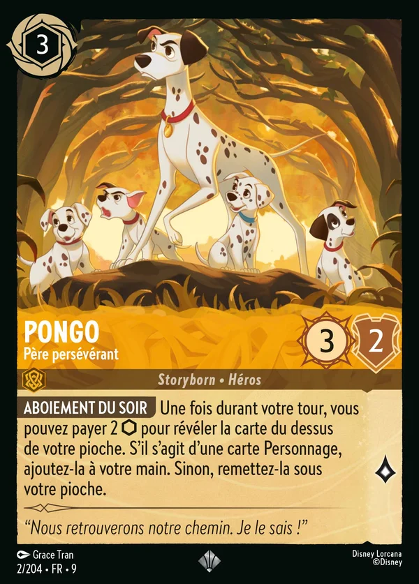 Pongo - Père persévérant — Disney Lorcana Personnage card from Fabled