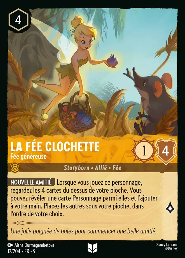 La Fée Clochette - Fée généreuse — Disney Lorcana Personnage card from Fabled