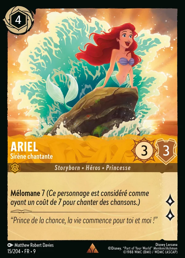 Ariel - Sirène chantante — Disney Lorcana Personnage card from Fabled