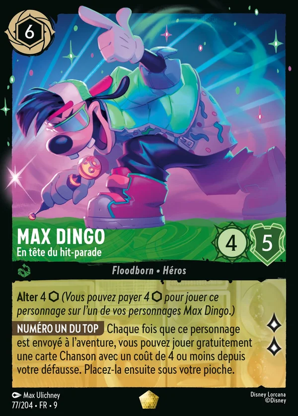Max Dingo - En tête du hit-parade — Disney Lorcana Personnage card from Fabled