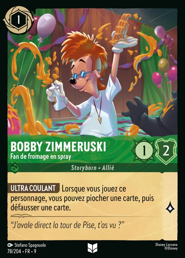 Bobby Zimmeruski - Fan de fromage en spray — Disney Lorcana Personnage card from Fabled