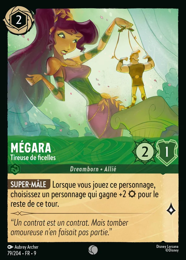 Mégara - Tireuse de ficelles — Disney Lorcana Personnage card from Fabled