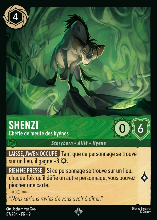 Shenzi - Cheffe de meute des hyènes — Disney Lorcana Personnage card from Fabled