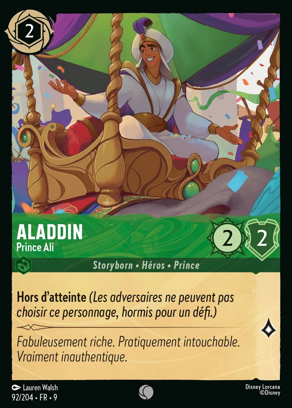 Aladdin - Prince Ali — Disney Lorcana Personnage card from Fabled