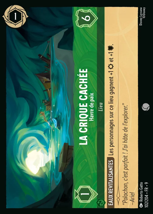 La crique cachée - Havre de paix — Disney Lorcana Lieu card from Fabled