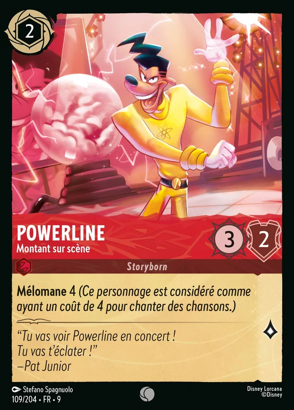Powerline - Montant sur scène — Disney Lorcana Personnage card from Fabled