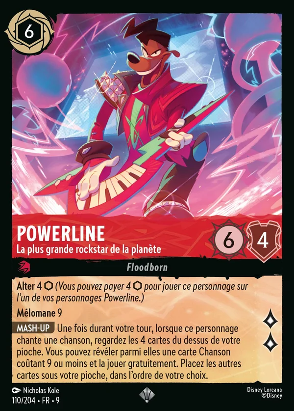 Powerline - La plus grande rockstar de la planète — Disney Lorcana Personnage card from Fabled