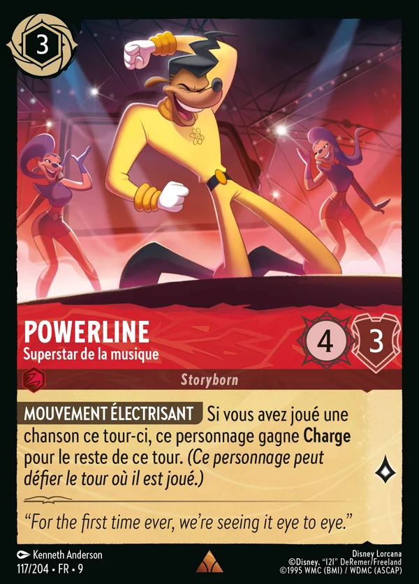 Powerline - Superstar de la musique — Disney Lorcana Personnage card from Fabled