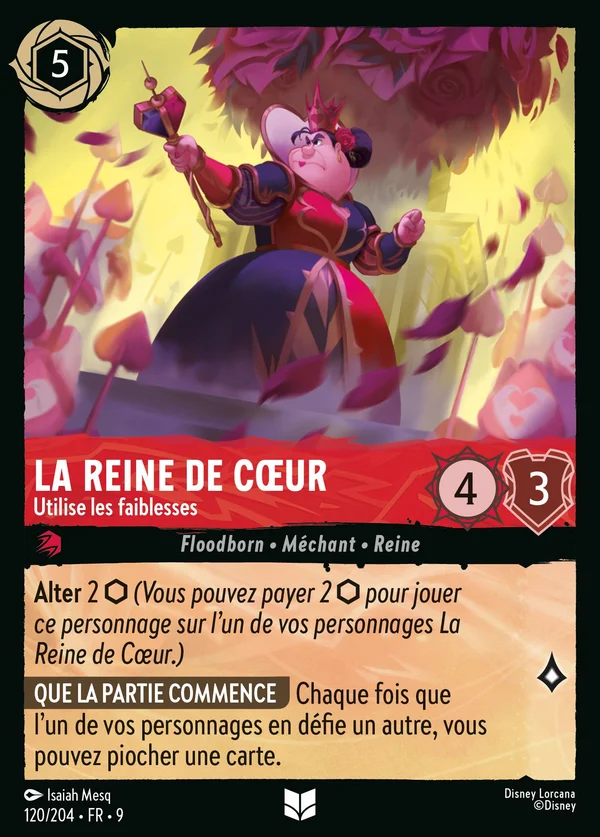 La Reine de Cœur - Utilise les faiblesses — Disney Lorcana Personnage card from Fabled