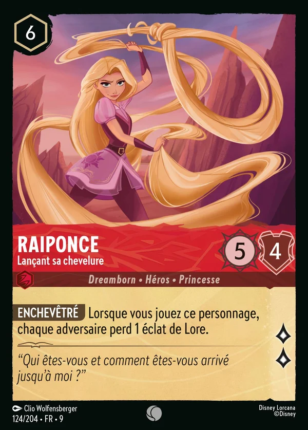 Raiponce - Lançant sa chevelure — Disney Lorcana Personnage card from Fabled