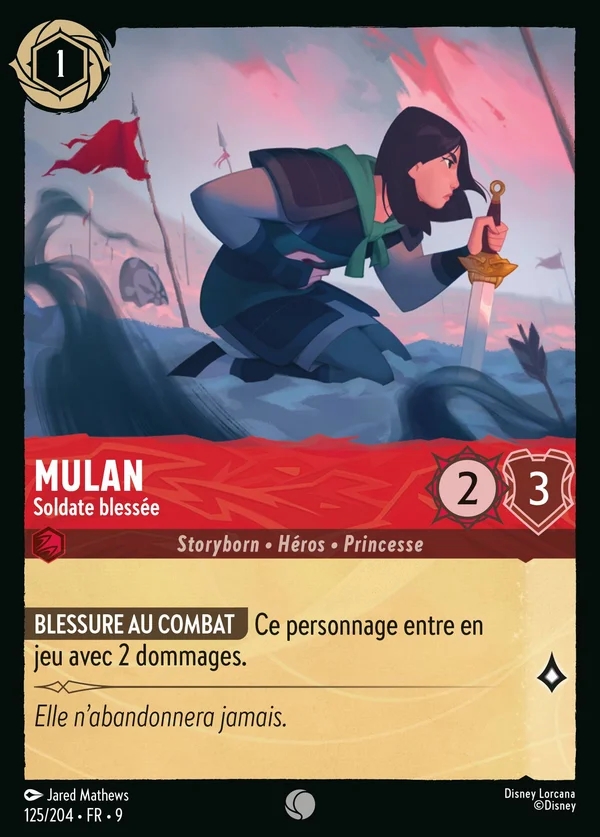 Mulan - Soldate blessée — Disney Lorcana Personnage card from Fabled