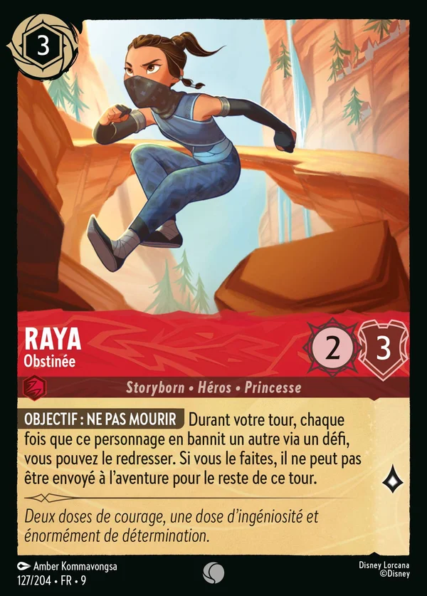 Raya - Obstinée — Disney Lorcana Personnage card from Fabled