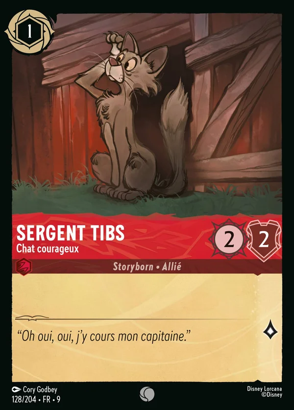 Sergent Tibs - Chat courageux — Disney Lorcana Personnage card from Fabled