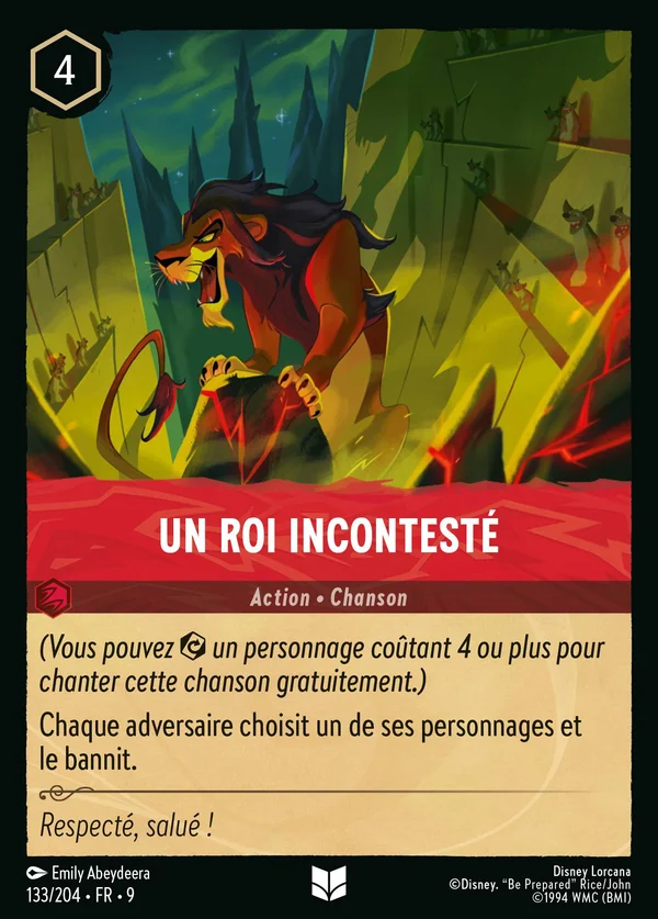 Un roi incontesté — Disney Lorcana Action card from Fabled