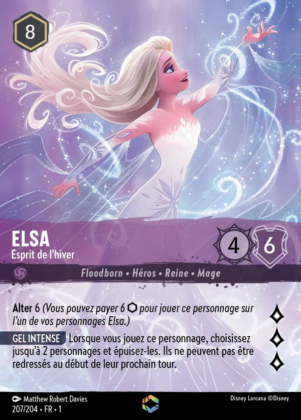 Elsa - Esprit de l'hiver — Disney Lorcana Personnage card from The First Chapter