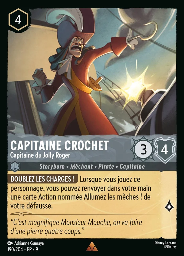 Capitaine Crochet - Capitaine du Jolly Roger — Disney Lorcana Personnage card from Fabled