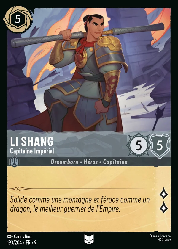 Li Shang - Capitaine Impérial — Disney Lorcana Personnage card from Fabled
