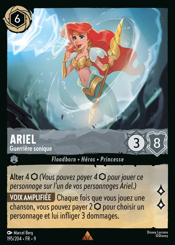 Ariel - Guerrière sonique — Disney Lorcana Personnage card from Fabled