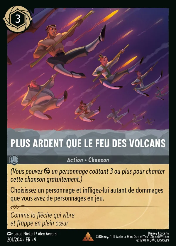 Plus ardent que le feu des volcans — Disney Lorcana Action card from Fabled