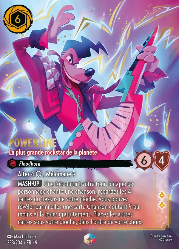 Powerline - La plus grande rockstar de la planète — Disney Lorcana Personnage card from Fabled