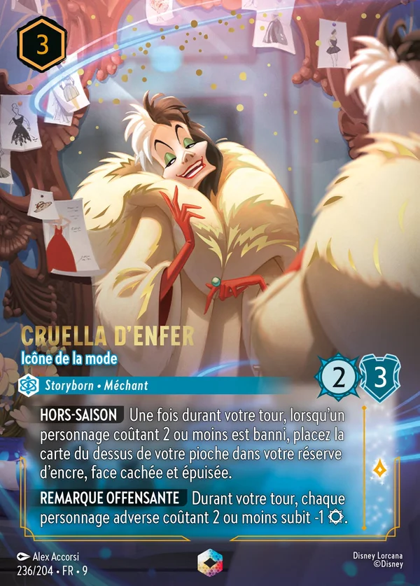 Cruella d'Enfer - Icône de la mode — Disney Lorcana Personnage card from Fabled