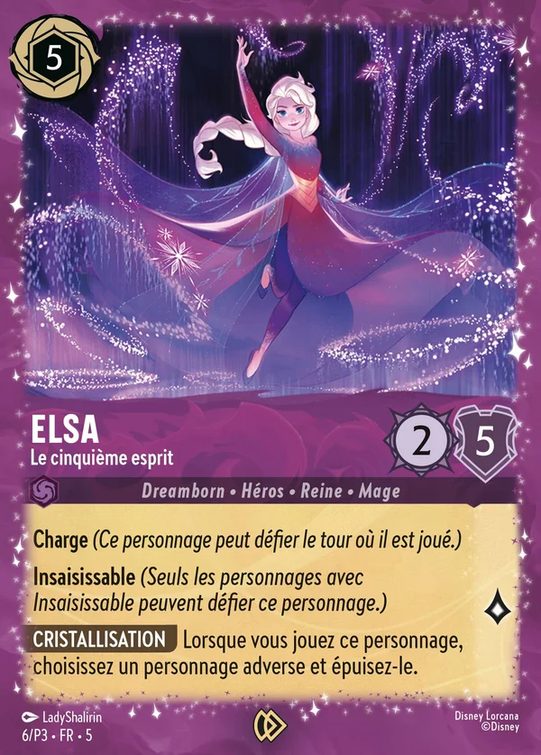 Elsa - Le cinquième esprit — Disney Lorcana Personnage card from Shimmering Skies