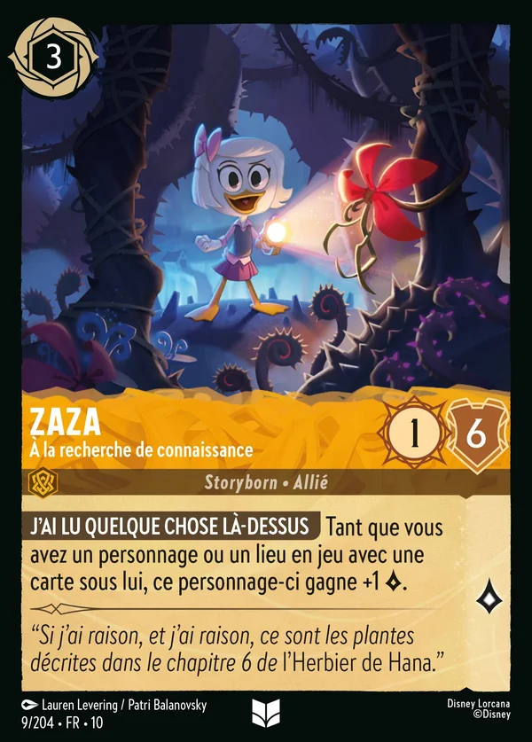 Zaza - À la recherche de connaissance — Disney Lorcana Personnage card from Whispers in the Well