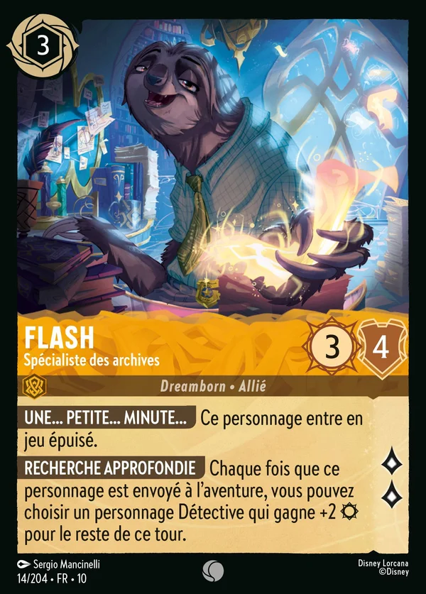 Flash - Spécialiste des archives — Disney Lorcana Personnage card from Whispers in the Well