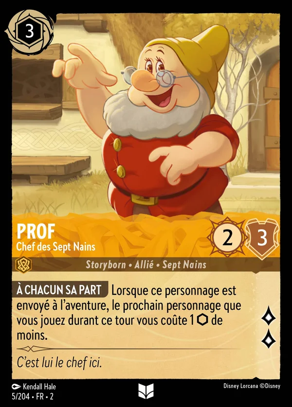 Prof - Chef des Sept Nains — Disney Lorcana Personnage card from Rise of the Floodborn