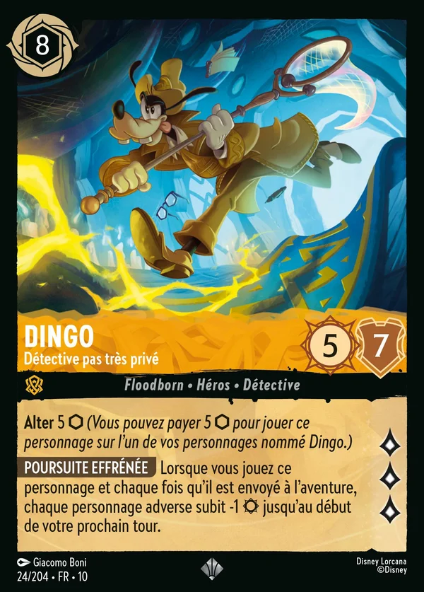 Dingo - Détective pas très privé — Disney Lorcana Personnage card from Whispers in the Well