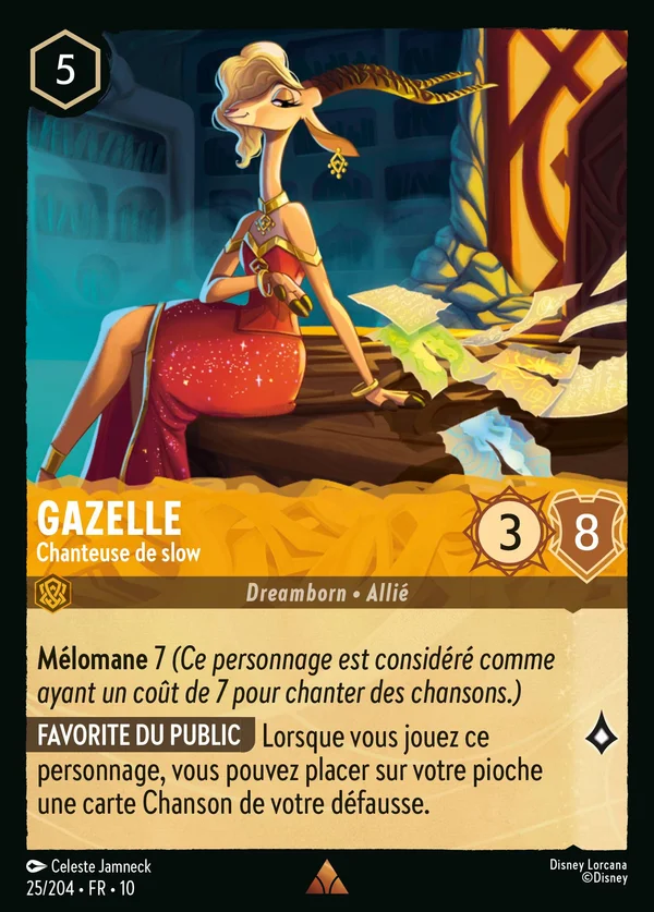 Gazelle - Chanteuse de slow — Disney Lorcana Personnage card from Whispers in the Well