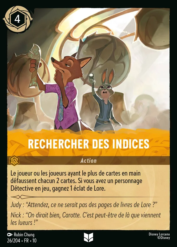 Rechercher des indices — Disney Lorcana Action card from Whispers in the Well