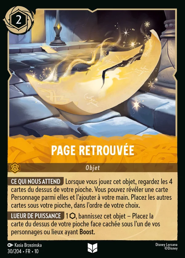 Page retrouvée — Disney Lorcana Objet card from Whispers in the Well