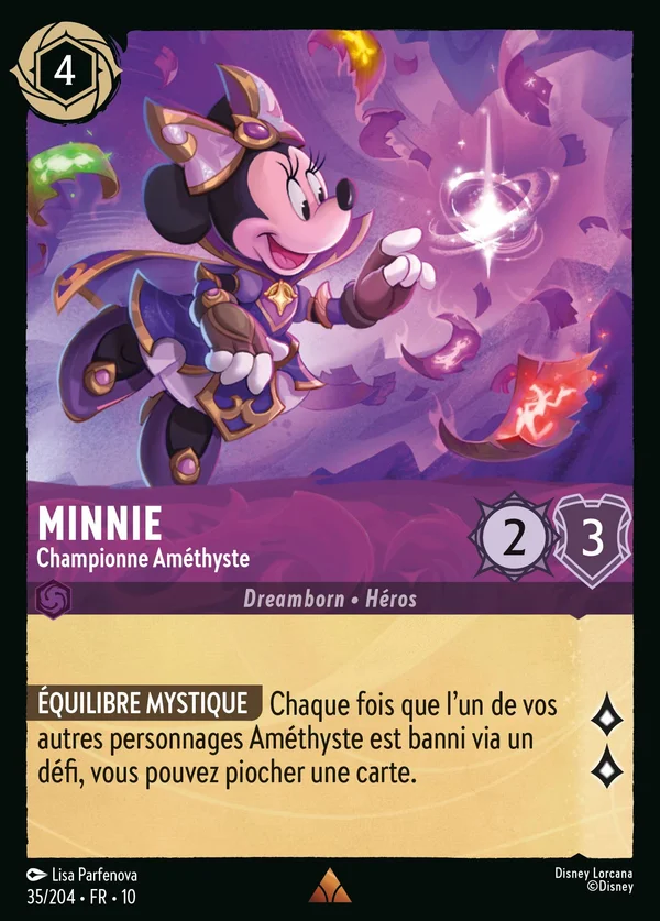Minnie - Championne Améthyste — Disney Lorcana Personnage card from Whispers in the Well