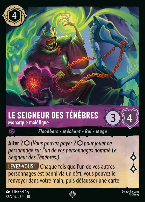Le Seigneur des Ténèbres - Monarque maléfique — Disney Lorcana Personnage card from Whispers in the Well