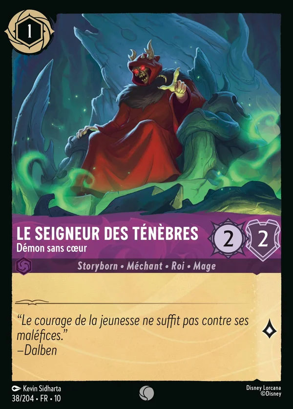 Le Seigneur des Ténèbres - Démon sans cœur — Disney Lorcana Personnage card from Whispers in the Well