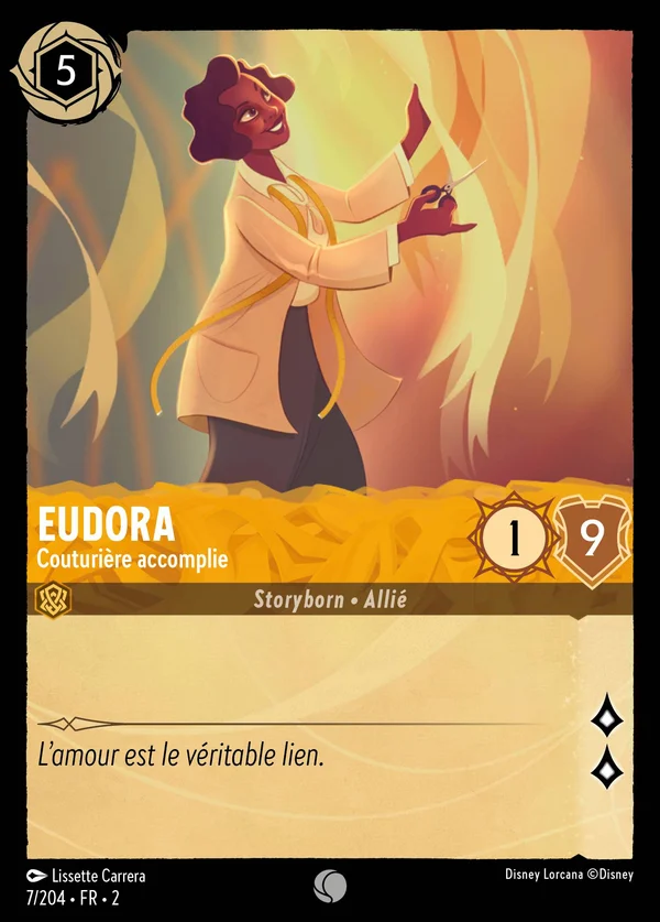 Eudora - Couturière accomplie — Disney Lorcana Personnage card from Rise of the Floodborn