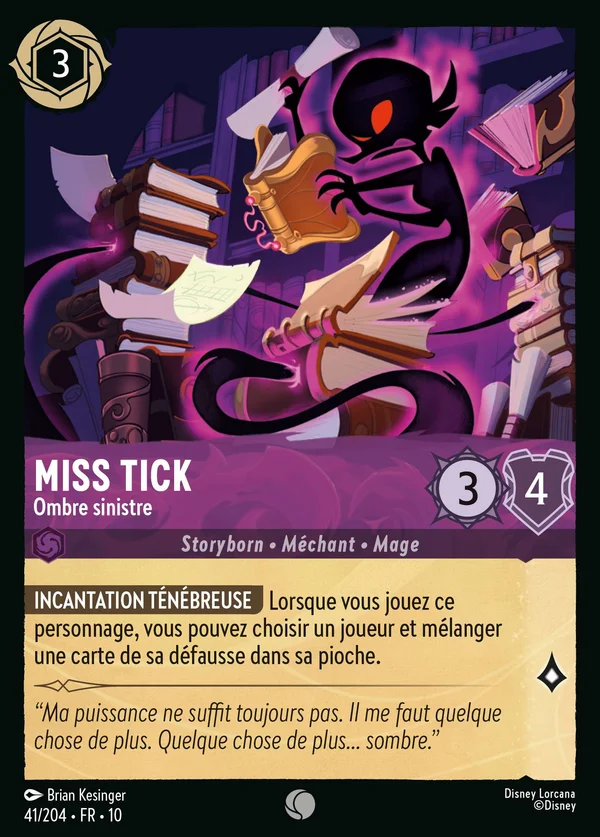 Miss Tick - Ombre sinistre — Disney Lorcana Personnage card from Whispers in the Well