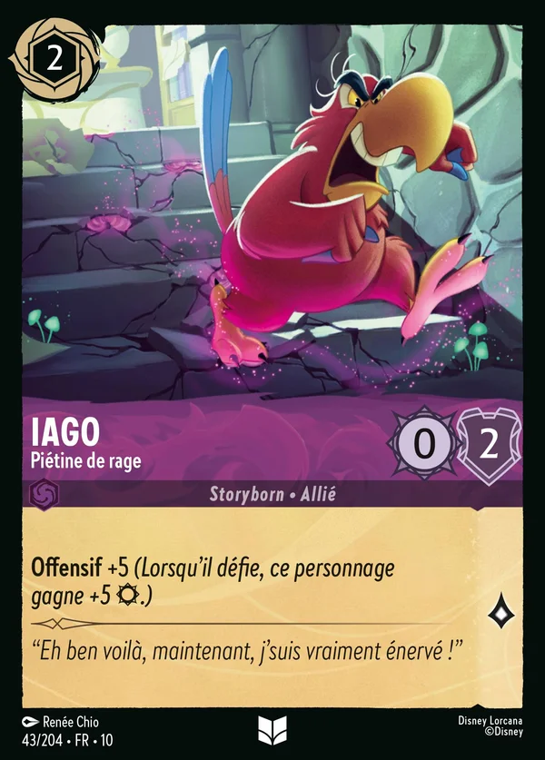 Iago - Piétine de rage — Disney Lorcana Personnage card from Whispers in the Well