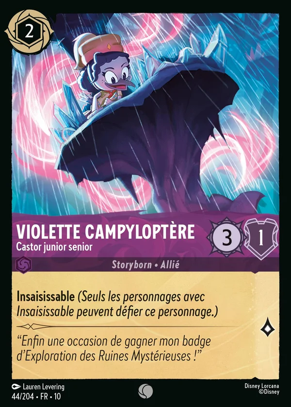 Violette Campyloptère - Castor junior senior — Disney Lorcana Personnage card from Whispers in the Well