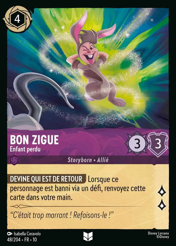 Bon Zigue - Enfant perdu — Disney Lorcana Personnage card from Whispers in the Well