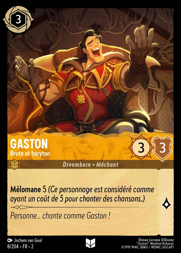 Gaston - Brute et baryton — Disney Lorcana Personnage card from Rise of the Floodborn