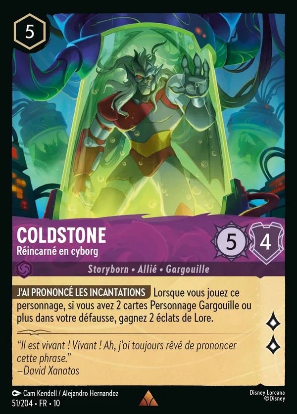 Coldstone - Réincarné en cyborg — Disney Lorcana Personnage card from Whispers in the Well