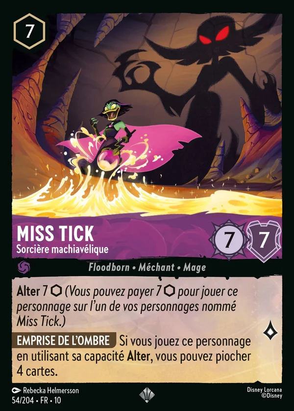 Miss Tick - Sorcière machiavélique — Disney Lorcana Personnage card from Whispers in the Well