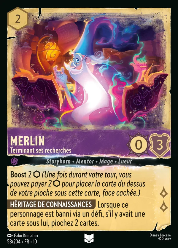 Merlin - Terminant ses recherches — Disney Lorcana Personnage card from Whispers in the Well