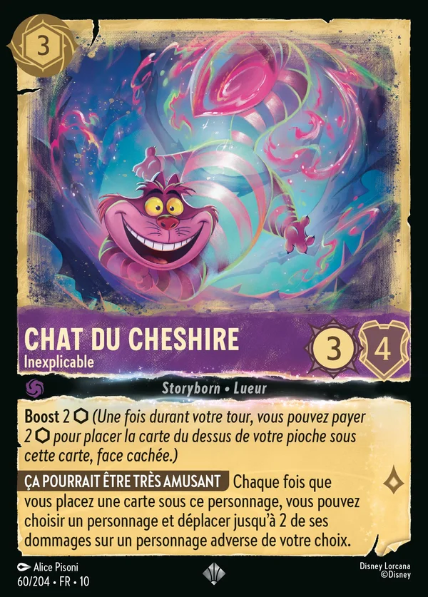 Chat du Cheshire - Inexplicable — Disney Lorcana Personnage card from Whispers in the Well