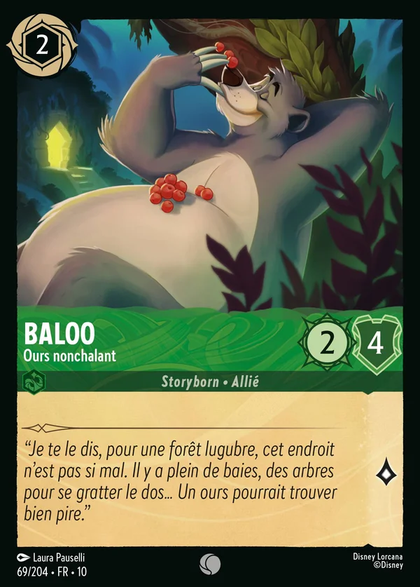 Baloo - Ours nonchalant — Disney Lorcana Personnage card from Whispers in the Well